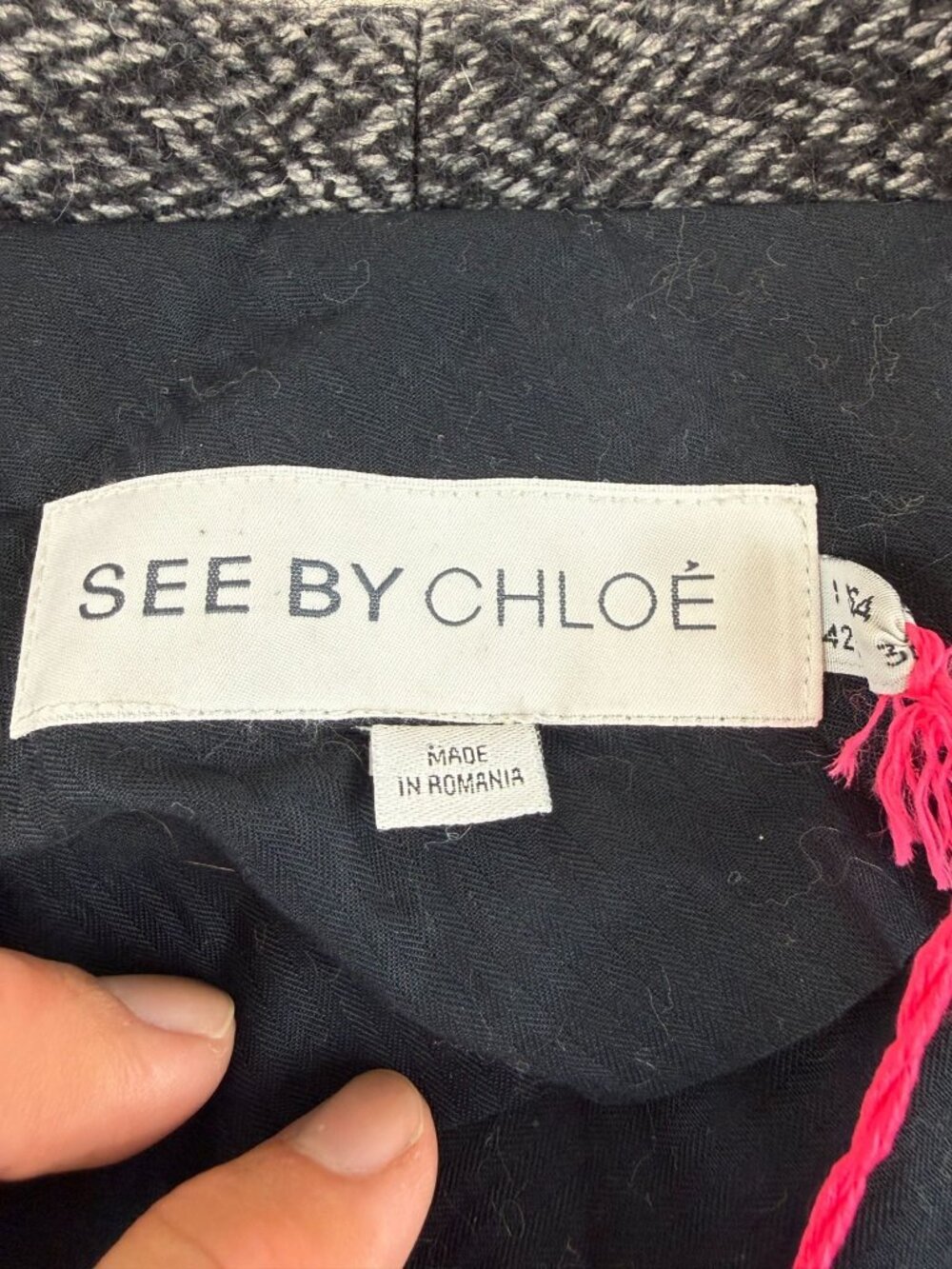NWT See by Chloé Women’s Grey Cotton/Wool/Alpaca Unlined Coat Size 6US / 42IT - Picture 4 of 11